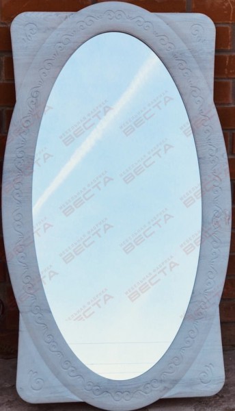Зеркало Овальное МДФ Белый в Артёмовске - artyomovsk.mebel54.com | фото